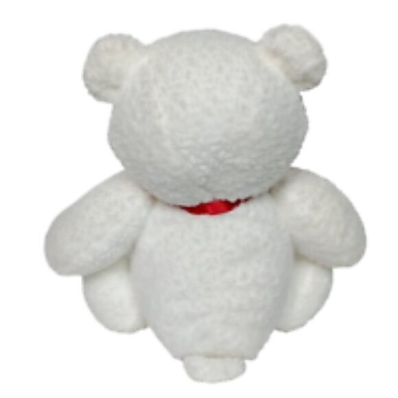 Plush Creations White Teddy Bear Red Heart Bow 7.25" - Picture 3 of 6